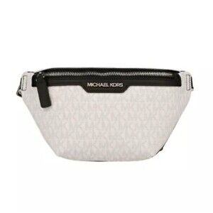 MICHAEL KORS Bright White Mini Belt Monogram Bag